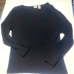 Women's Merona Black Long Sleeve Ribbed Sweater
